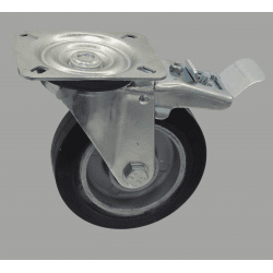 Wheel 250 kg load - plate mounting - With brake
