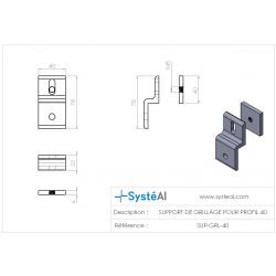 Wire mesh panel holder for 40 profiles