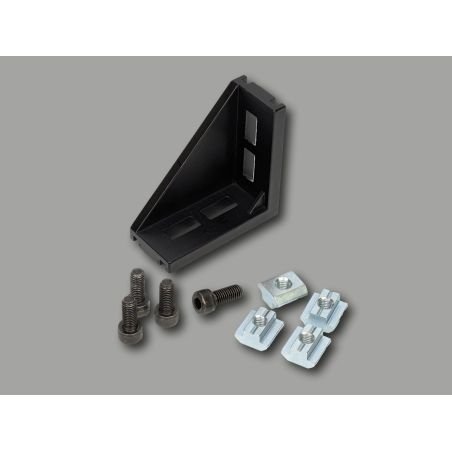 Long fastening bracket for 30x30 profile - black - Systéal
